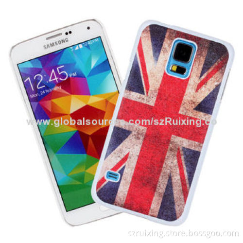 New 2-in-1 PU Leather Phone Case for Samsung Galaxy S5, with Flag Image and Stand Function